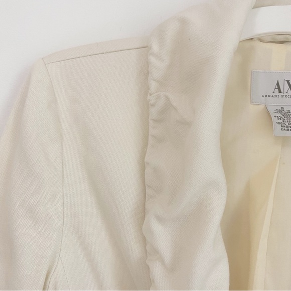 Armani Exchange Vintage Cream Fitted Blazer Jacket - Picture 5 of 12